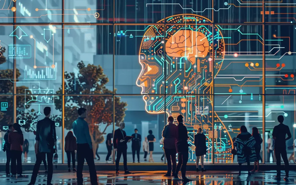advancing AI technology and a gatehring of business people - Digitech Austin